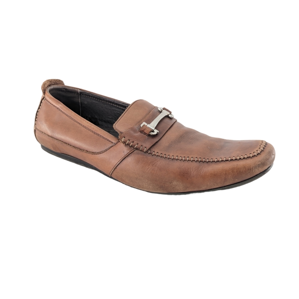 Clarks Brown Leather Slip-On Loafers